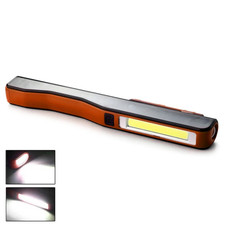 1pc Cob Led Work Light Magnetic Rechargeable Pen Clip Inspection Flashlight