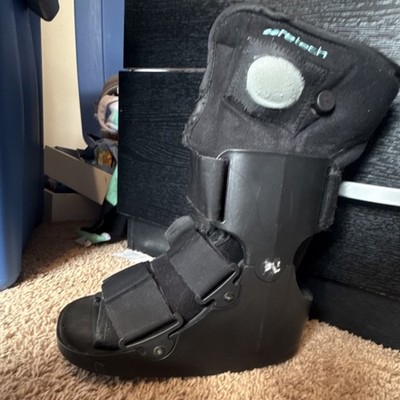 Coretech Adjustable Orthopedic Walking Boot Black Plastic Fabric for Leg Foot