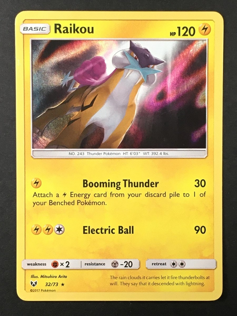 Pokemon TCG Raikou 32/73 Shining Legends Holo Rare Holo LP | eBay