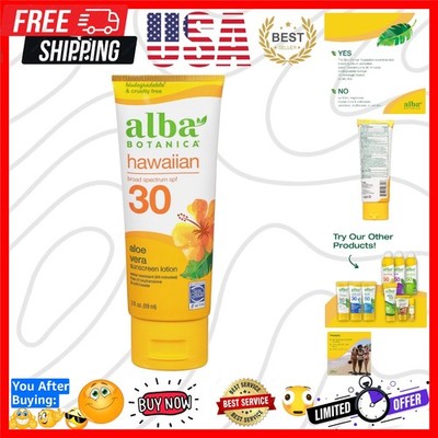 Hawaiian Sunscreen Lotion, SPF 30, Aloe Vera, 3 Oz
