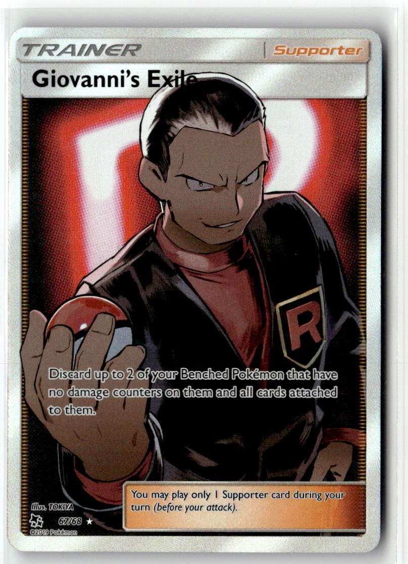 Giovanni's Exile 67/68 Near Mint Holo Hidden Fates Ultra Rare Pokemon