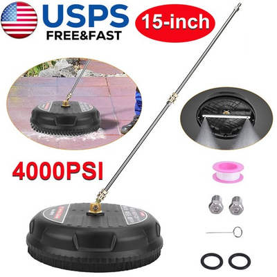 #ad 15quot; Pressure Washer Surface Cleaner Power Washer Attachment with Extension Wands $39.98