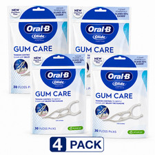 Oral-B Glide Gum Care Dental Floss Picks 30 Ct Each, 4 Pack, 120 Picks Total