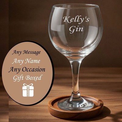 Personalisiertes GIN GLAS Tonic Ballonglas jede Nachricht Geschenk verpackt: KOSTENLOSER Versand