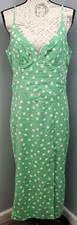 Urban Outfitters Dolce Vita Front-Slit Midi Dress Women XL Multi Polka Dot Linen