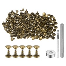 HARFINGTON 200 Sets Leather Rivets 6 x 6mm Metal Double Cap x 6mm, Bronze
