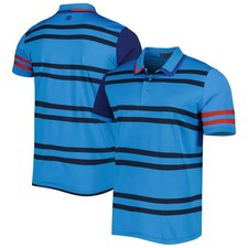 125 G/FORE Variegated Stripe Tech Jersey Polo shirt - Blue / Navy stripe - M