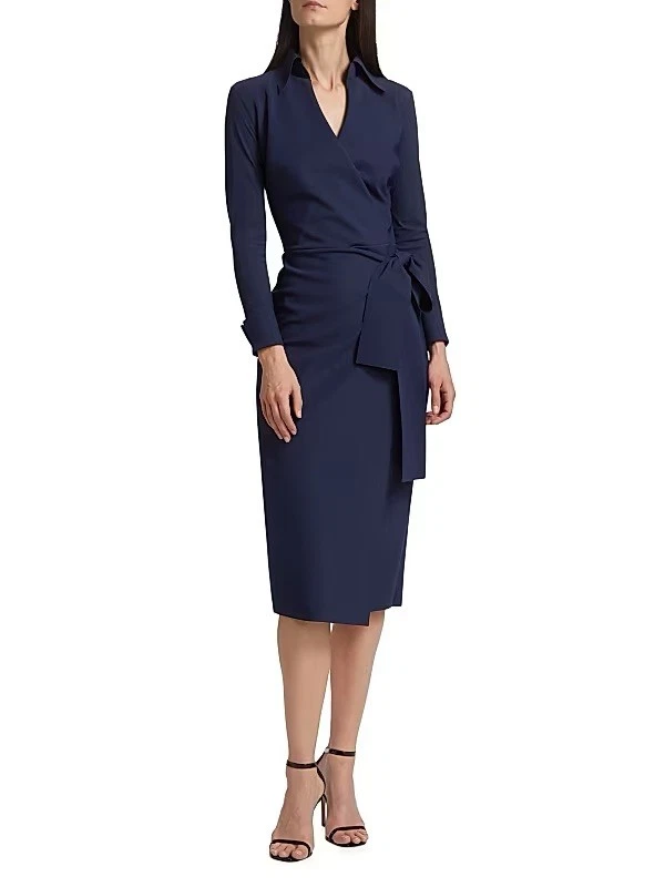 NUEVO CON ETIQUETAS $700 Vestido Chiara Boni Kamala Mate en Azul Notte Talla 48(12) Foto 2 de 3