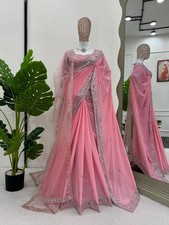 Designer Party Wear Saree With Dupatta Saree Blouse Net Sari Bollywood Indian