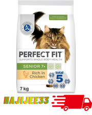 NEW Senior 7+ Complete Dry Cat Food Rich in Chicken 1 Bag (7kg) UK Fast Delivery