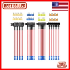 24-Piece 2V Car Add-a-Circuit Fuse Tap Holder Set - Effortless Installation f...