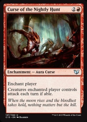 x4 Curse of the Nightly Hunt U MTG Commander 2015 M/NM, English
