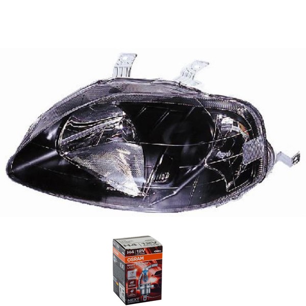 Halogen Scheinwerfer Rechts H4 FüR Honda Civic VI Stufenheck Inklusive Lampen-image