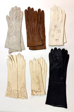 6 PAIR Vintage Italy Kidskin Leather Glove Collection Size 6.5 to 7 all Colors