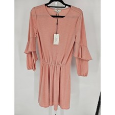Halston dress with trapunto flounce sleeve blush dress Women’s Size XS New w/tag