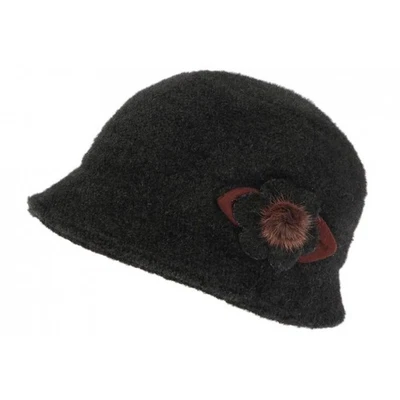 Chapeau Femme Noir en Laine Mode Hiver Chaud Beret Cloche Chacy-Taille unique - Photo 1/4
