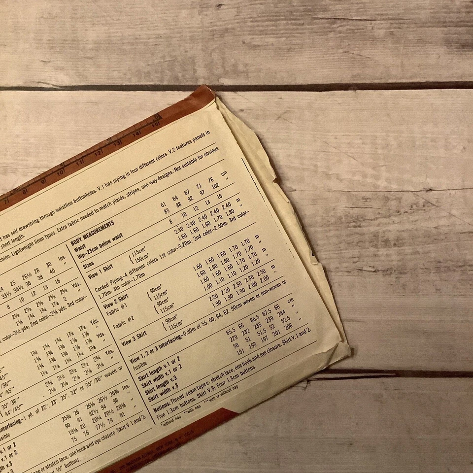 Simplicity 5480 Sewing Pattern Button Front Skirt Drawstring Waist Size 12 UNCUT - Image 4 of 4