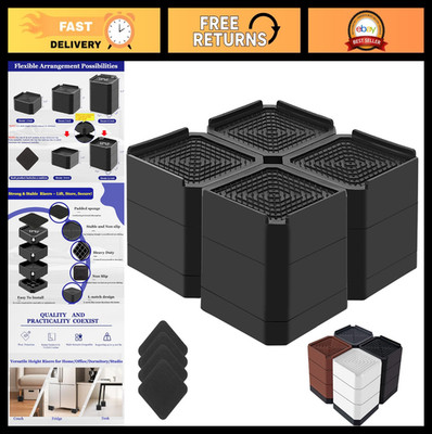 Heavy Duty Bed Risers, Adjustable Furniture Lift Blocks 1.5-4.3'' for Couch, Sofa