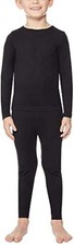 32 Degrees Heat Kids Thermal Base Layer Set Long Sleeve Top Leggings Black L 1