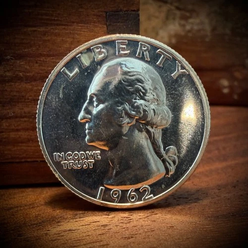 1962 Proof Washington Quarter  - 90% Silver - Philadelphia Mint USA Coin