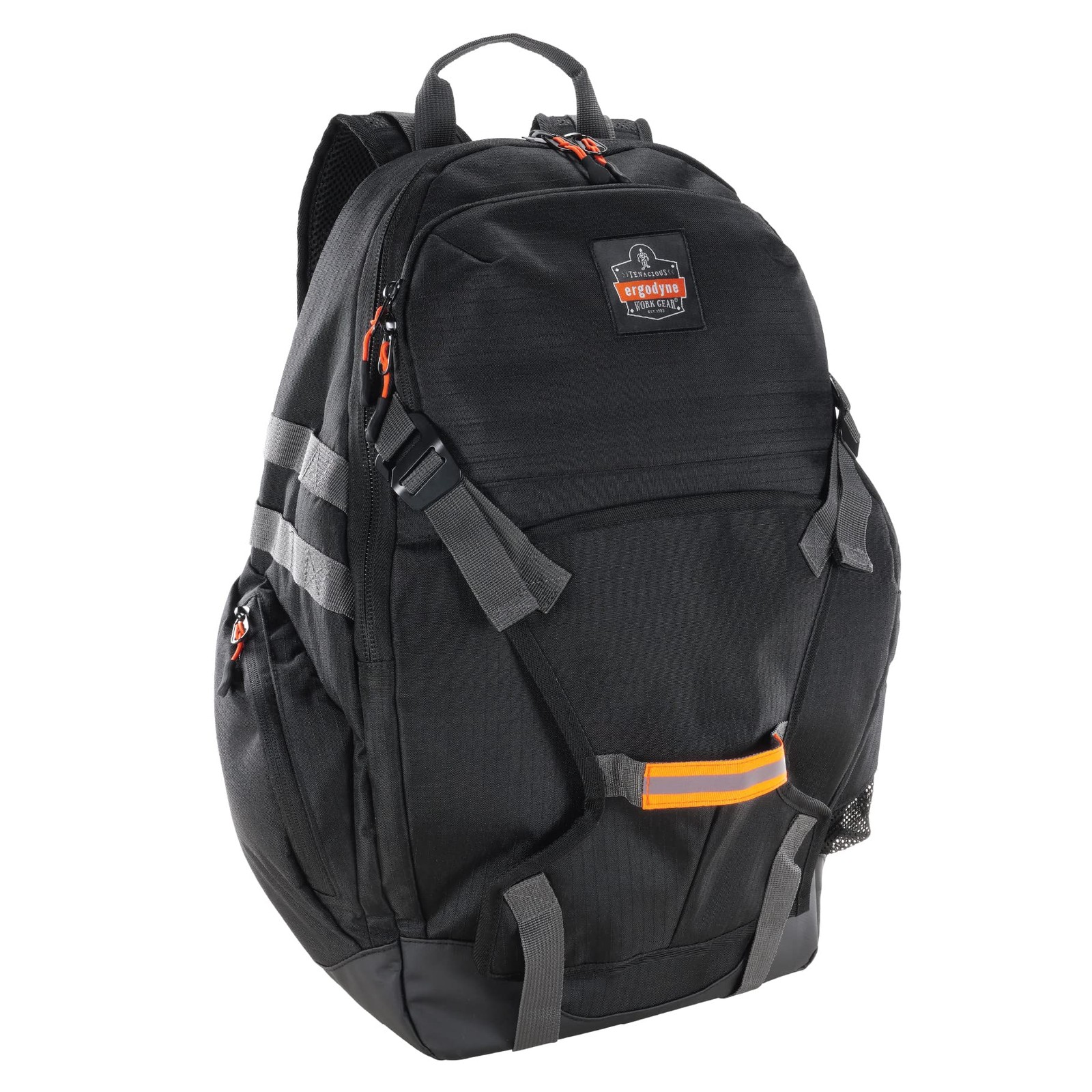 Durable Large Black Work Gear Backpack With Hard Hat Pocket 
