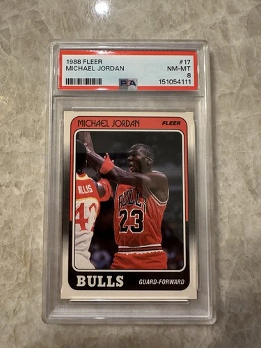 1988-89 Fleer Basketball Michael Jordan #17 PSA 8 NM/MT Chicago Bulls HOF Card