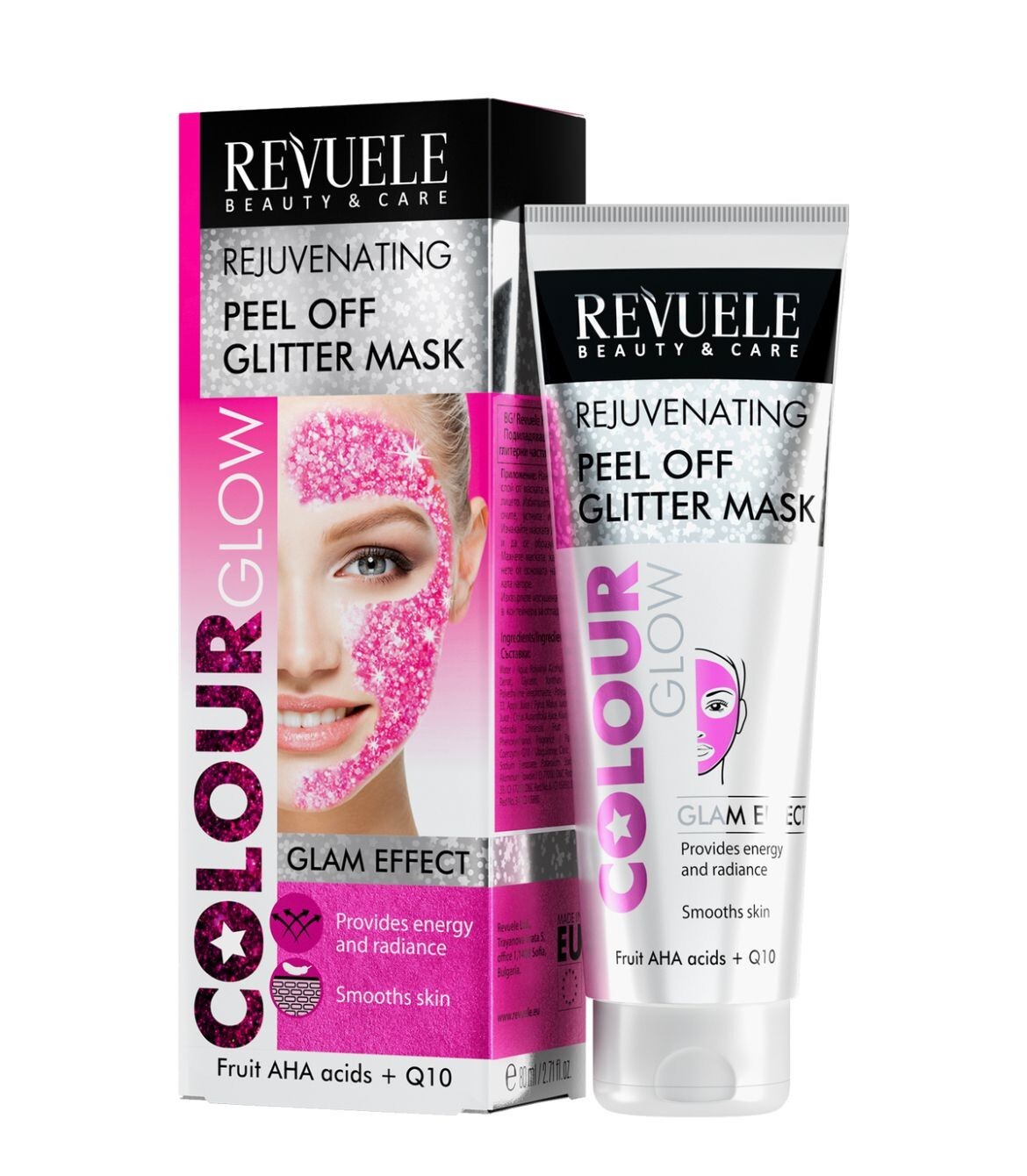 REVUELE COLOR GLOW GLAM EFFECTsmoothing peel off face mask, 80 ml