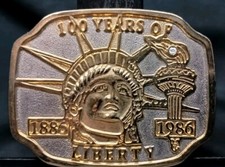 Vintage 100 Years Of Liberty 1886-1986 Statue Of Liberty Belt Buckle