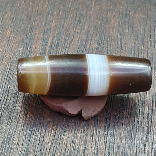 Antigua cuenta de ágata natural yemení antigua patrón raro con bandas 34,2 mm BD-12 - Imagen 2 de 10