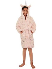 Filles Garçons Peignoir 3D Animal Unicorn Doré Étoile Pansement Toison Robe 2-13