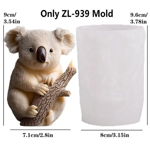 Bear Hug Jar Relief Cylindrical Candle Resin Mould Bee Flower Cement Gypsum Mold - Picture 13 of 38