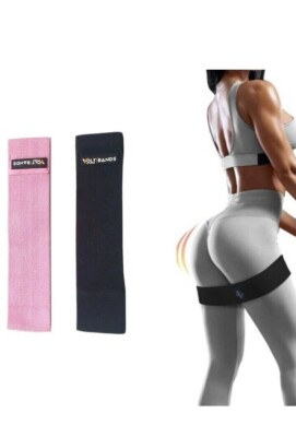 VOLT Fitness Stoff Widerstand Hüftbänder strapazierfähiges Set Übung Fitnessstudio rutschfest UK