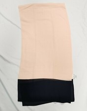 Vintage Anne Klein Silk Chiffon Scarf Pink Navy Blue Long Rectangular