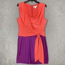 Coldwater Creek Sz 12 Draped Faux Wrap w/ Tie Sleeveless Short Dress Polyester