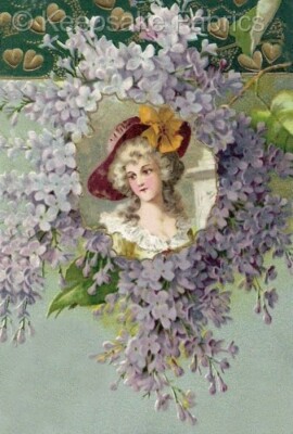 Lovely Victorian Lady Cotton Crazy Quilt Block Multi Sizes (K7