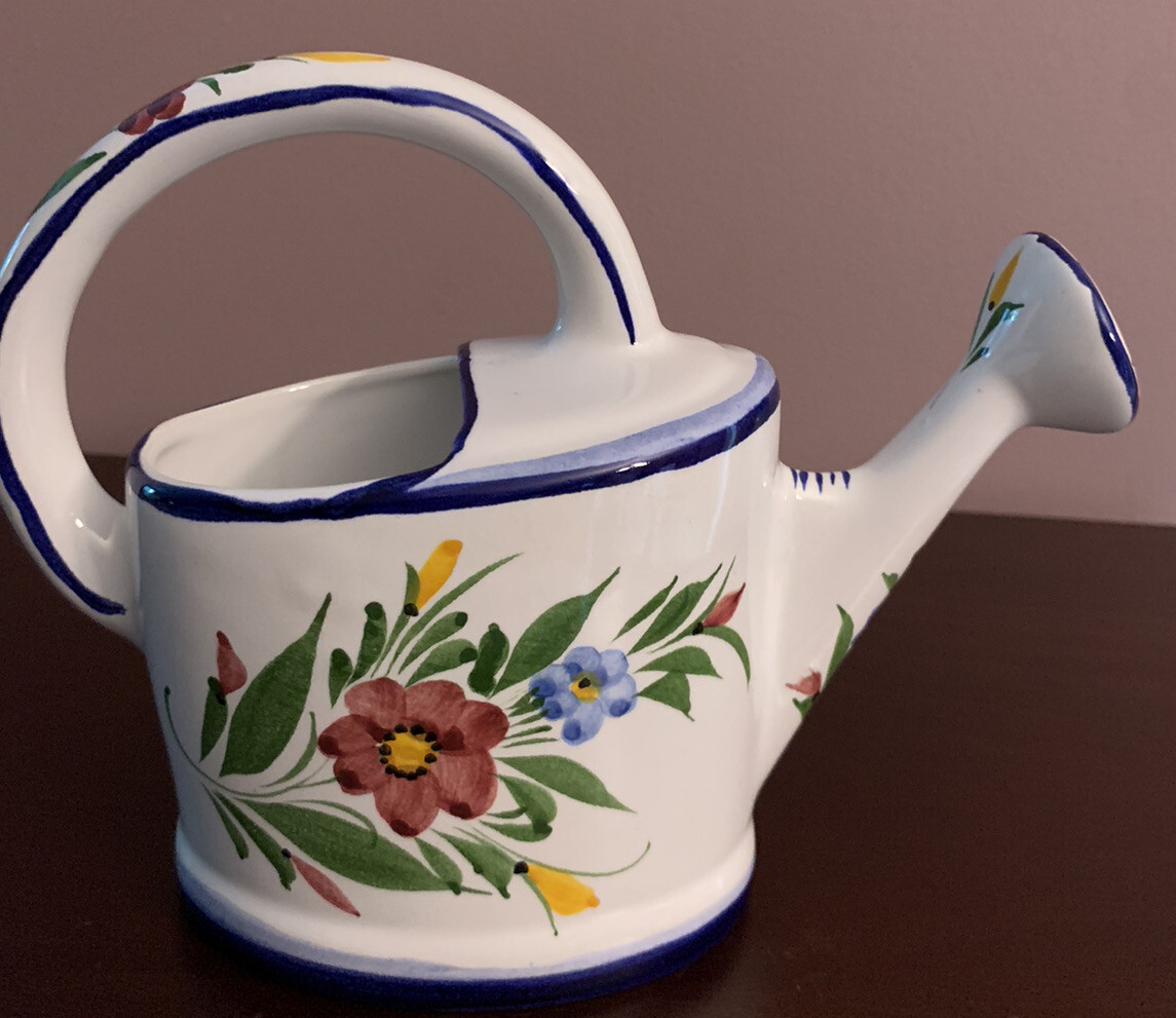 Vintage Hand Painted Watering Can eBay