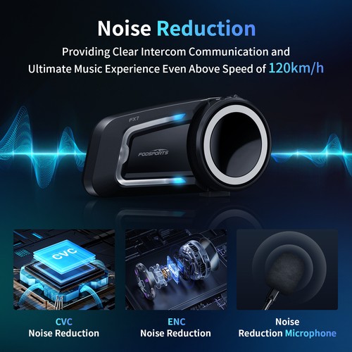 Fodsports FX7 Motorrad Headset Bluetooth Helm Intercom 10Reiter MESH Multi Audio - Picture 10 of 14