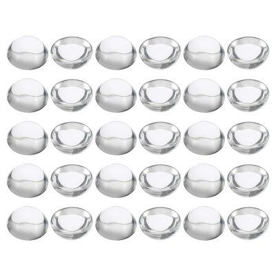 Transparente Glascabochons, 100 Stück 10 mm dickere runde Glaskuppelfliesen, klar