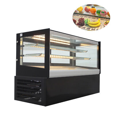 220V Desktop Cubed Refrigerated Cake Display Cabinet 3 Layers Rear Sliding Door