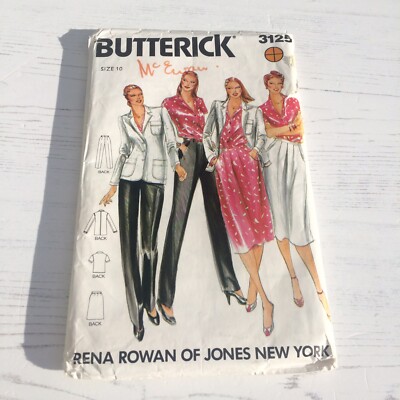Vintage 1980 Butterick Rena Rowan Of Jones New York 3143 Nähmuster Größe 10