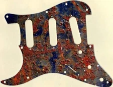 Pickguard Stratocaster LEFT HANDED  to fit Fender 11 HOLE Bubbling Rusty Metal