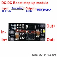 Mini DC-DC Boost Step Up Converter 3-11V 3.3V 5V 6V 9V to 12V 500mA Power Module