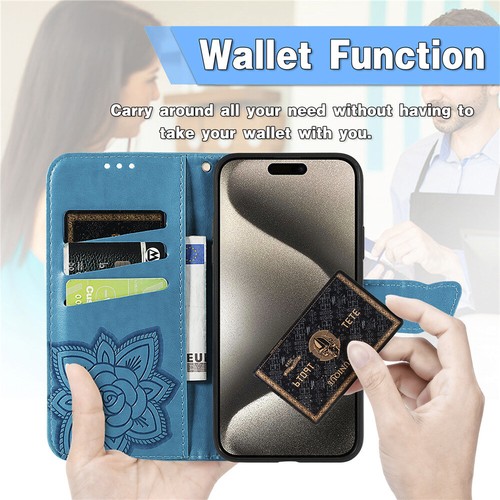 Flip Leather Case Cover Wallet For iPhone 16 16e 15 14 13 12 11 Pro MAX X 8 Plus - Picture 2 of 56
