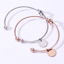 Simple Titanium Steel Knot Opening Womens Bracelet Fashion Jewelry Gift 2 Colors