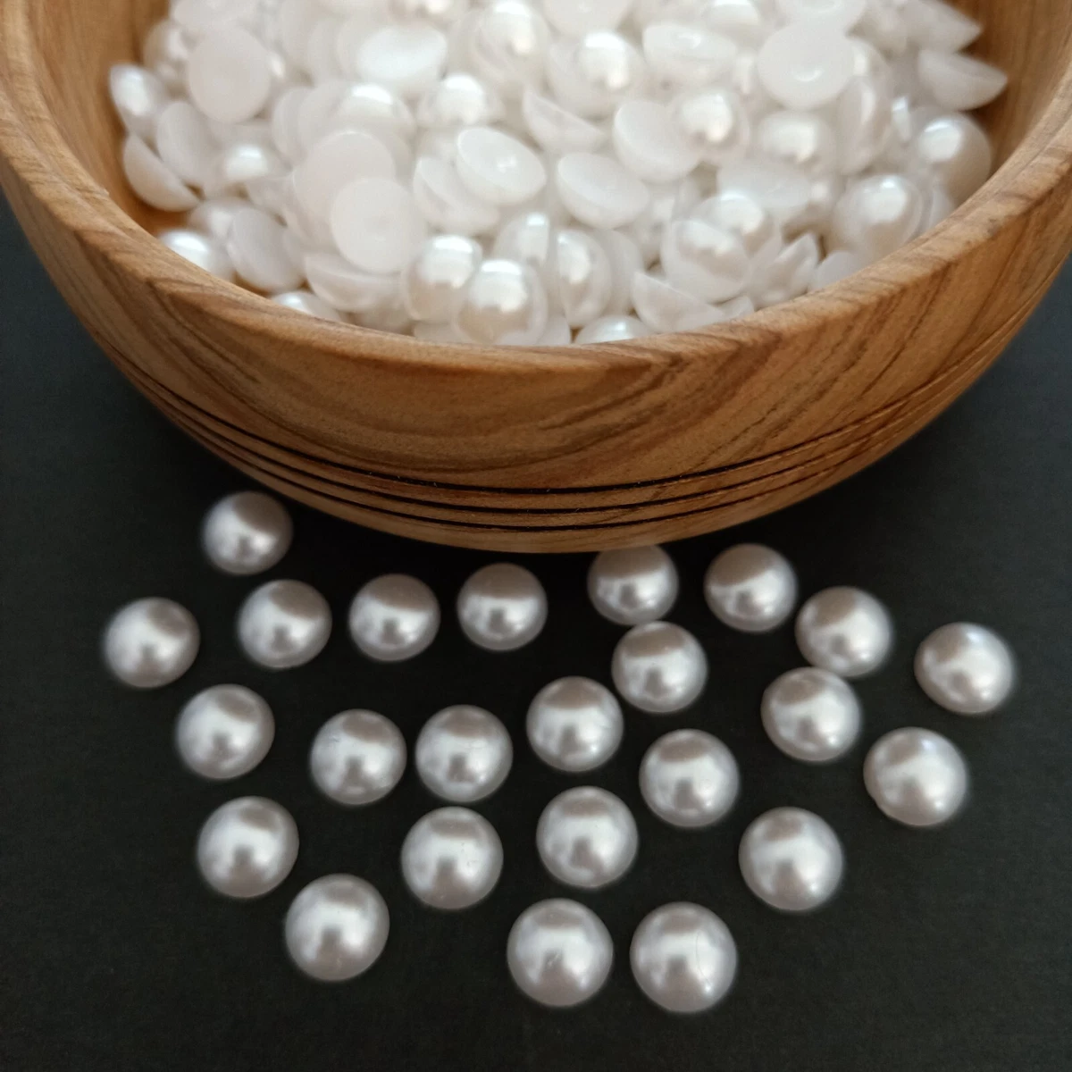 Half round pearl best sale beads