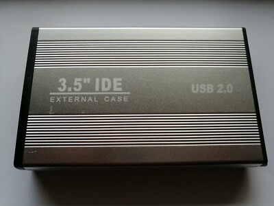 Festplattengehäuse 3,5 ZOLL EXTERN IDE - HDD FESTPLATTE GEHÄUSE USB 2.0 SILBER