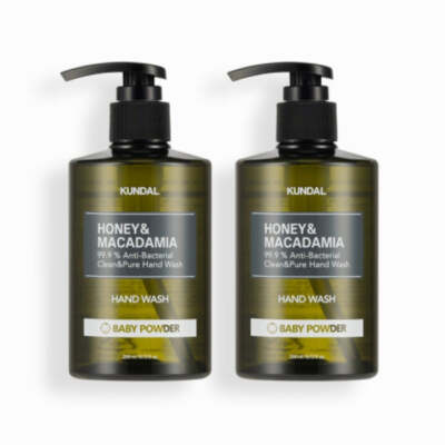 Kundal Honey & Macadamia Clean & Pure Hand Wash Babypuder 258 ml * 2 Stück