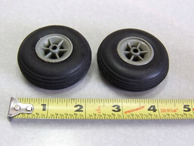 PAIR DU-BRO 225T 2-1/4'' LOW BOUNCE TREADED WHEELS RC AIRPLANE USA