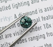 Natural 0.46ct Round Cut Fancy Blue Loose Diamond
