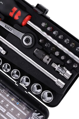 Würth® 33 Piece 1/4 in Drive Multi Drive Socket Set 4 - 14mm